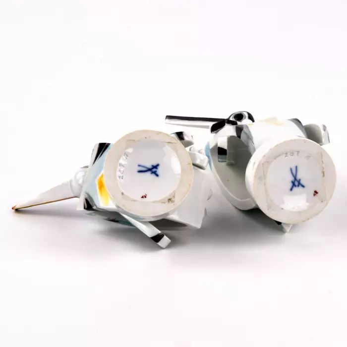 A pair of Meissen porcelain penguins, Art Deco style. 