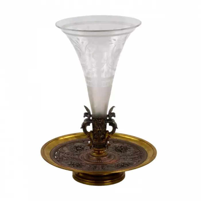 Столовая декоративная ваза-блюдо в стиле Наполеона III.