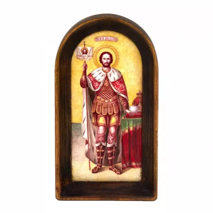 Икона Святого Благоверного Князя Александра Невского на фарфоре.