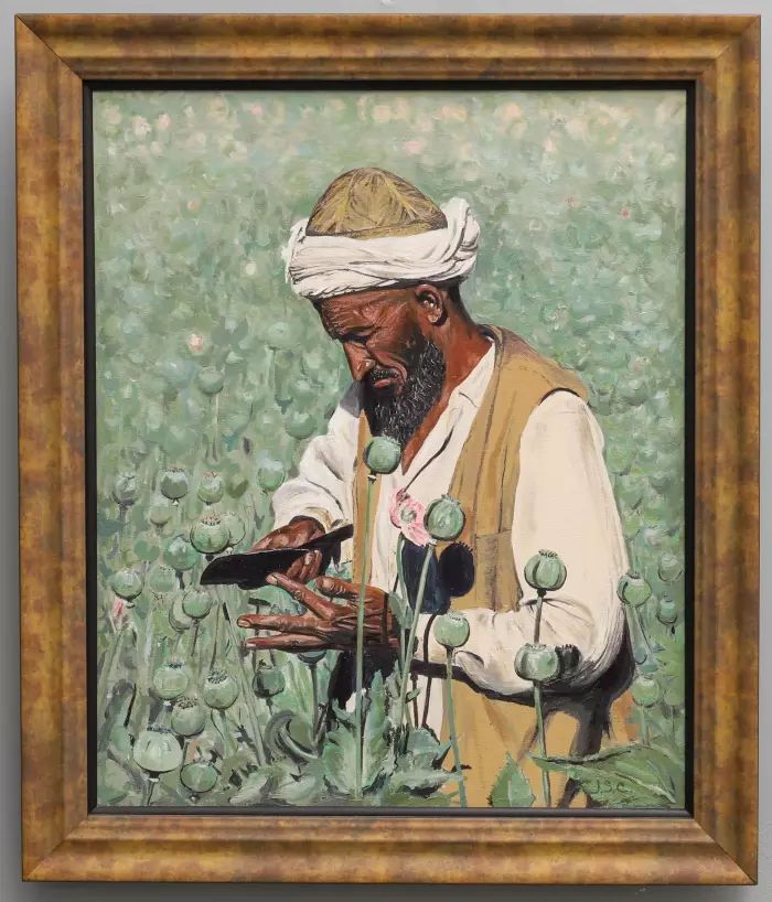 Painting Opium Picker. JOSEPHINE S. STONER CHAMBERLAIN 