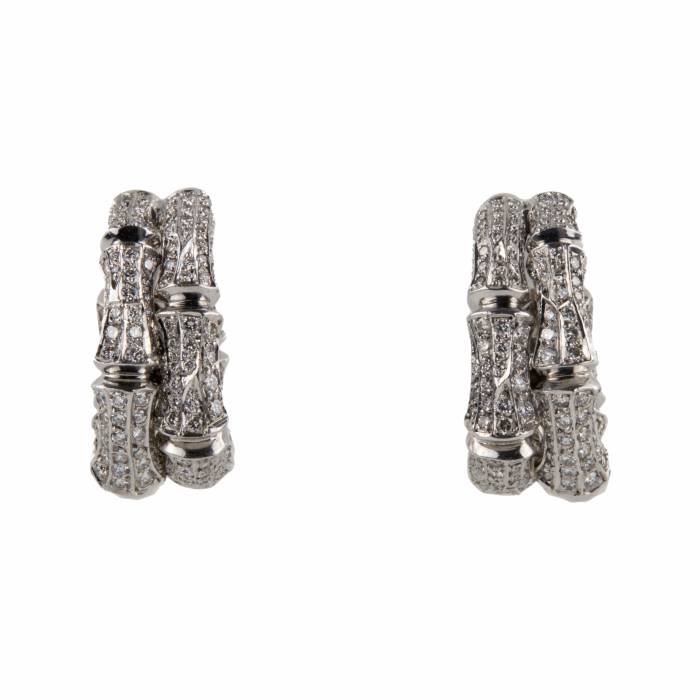 Earrings with diamonds model Bamboo "Cartier" 