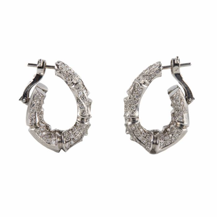 Boucles d'oreilles avec diamants modèle Bambou "Cartier" 