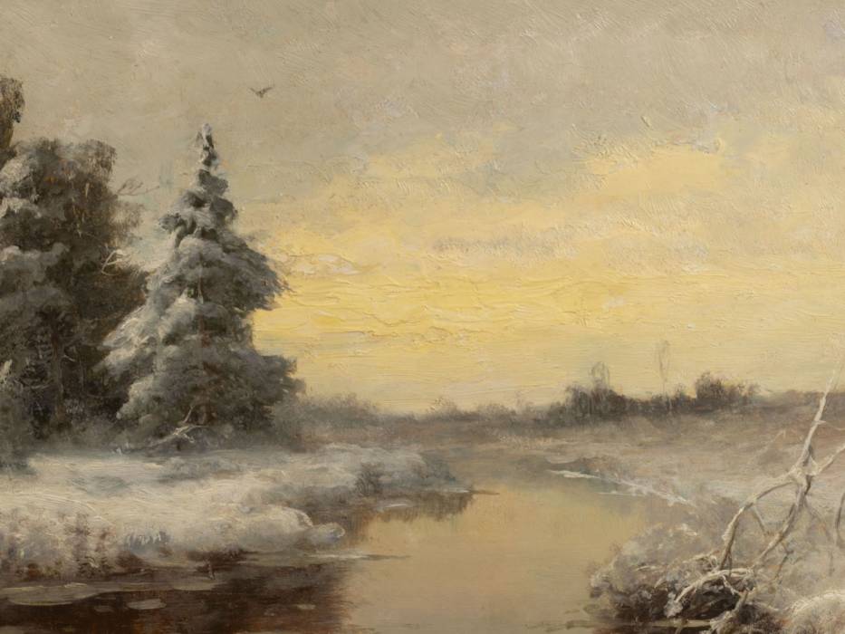 Карл Розен. Зимний пейзаж с рекой. Начало ХХ в. 