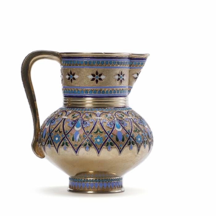 Russian silver jug for kvass. Antip Ivanovich Kuzmichev 1891. 