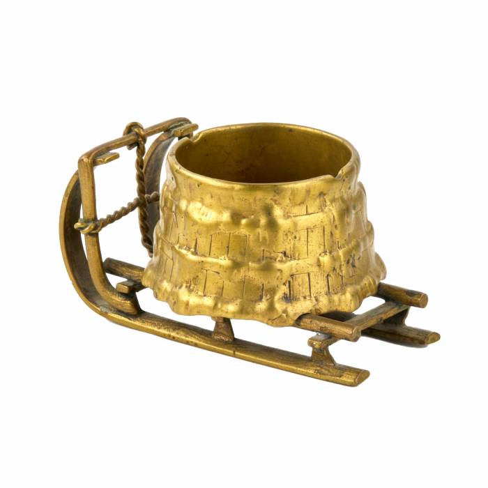Brass ashtray Water sleigh. Late 19th century 