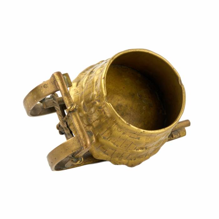 Brass ashtray, inkwell - Water sleigh. 