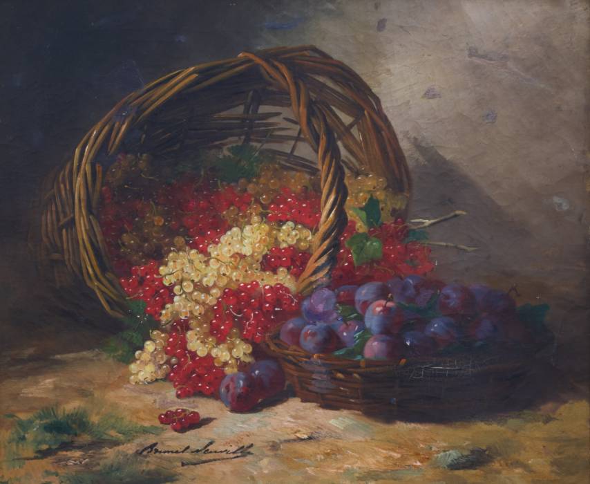 Brunel De Neuyille. Cozy Still Life with Berries. 