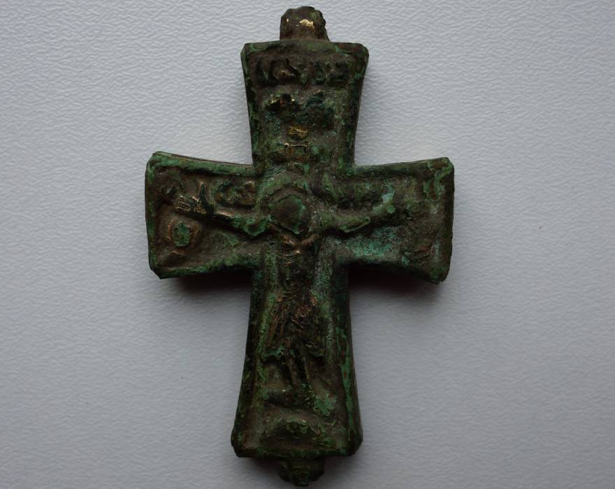 An undisclosed ancient Russian cross-encolpion with St. relics. Ancient Russia. XV 