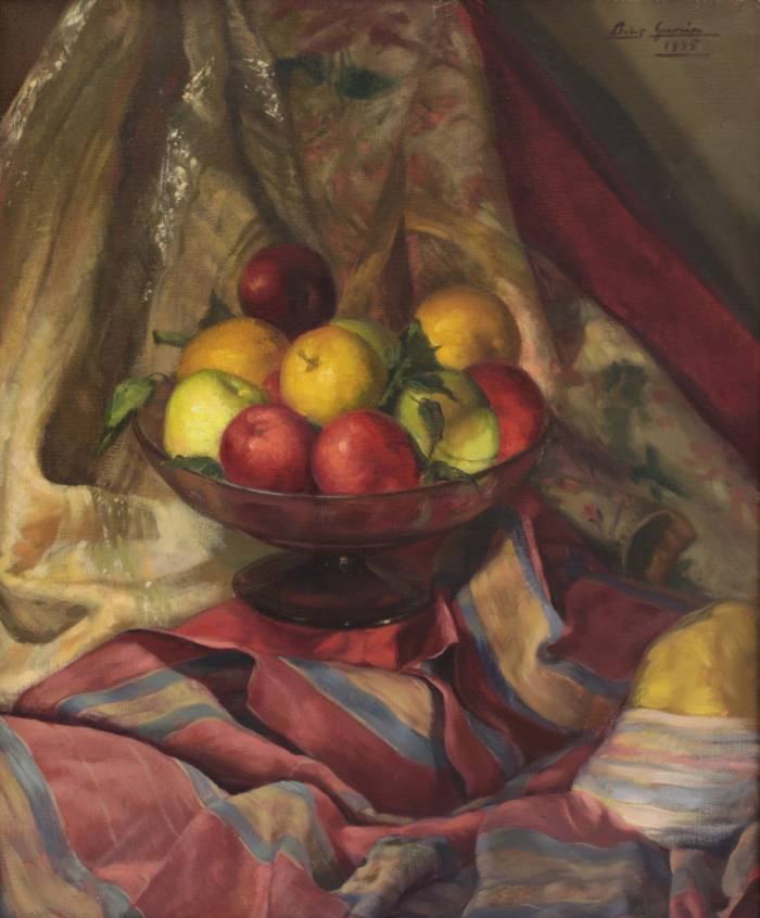 LUIS GARCÍA OLIVER. Klusā daba ar āboliem. 