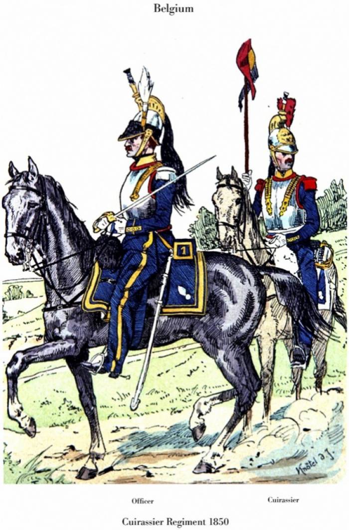 Casque de cuirassier belge du milieu du XIXe siècle 