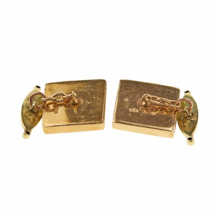 Square gold cufflinks 