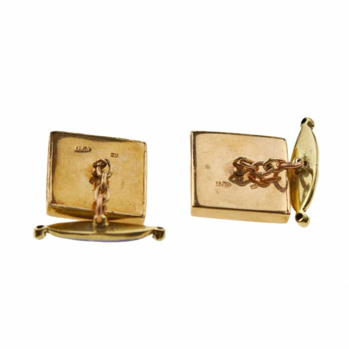 Square gold cufflinks 