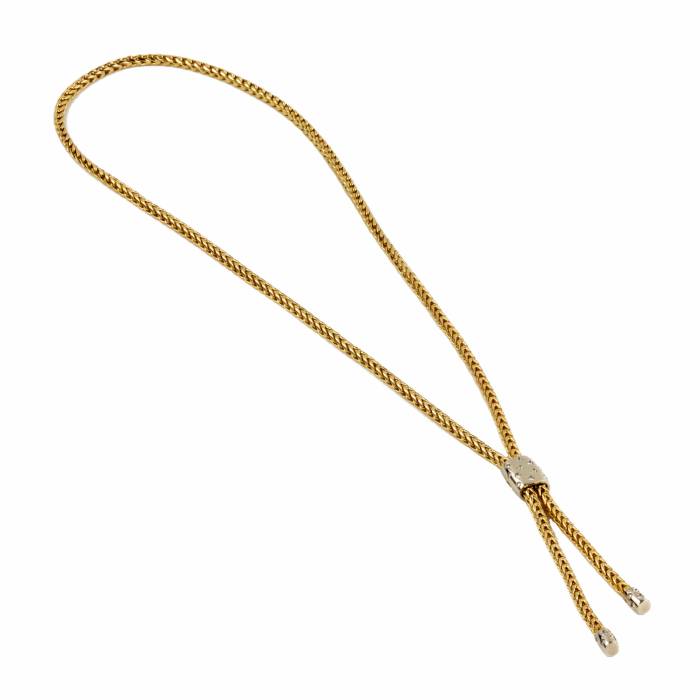 Pendentif-chaîne en or avec diamants. Vintage Pomellato Spiga.