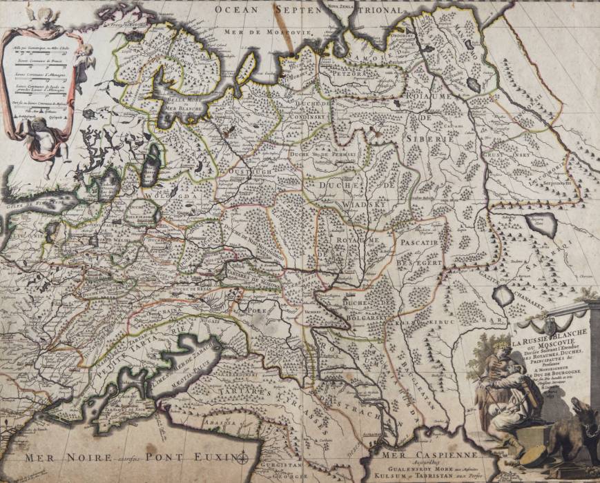 Map of Russia at the end of the 17th century.