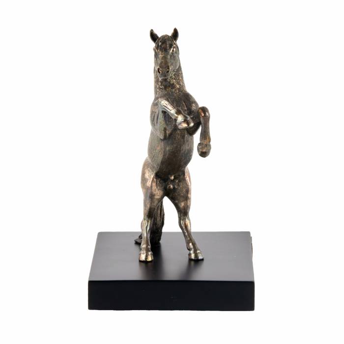 The figure of the rearing horse. Silvering. Tsar imperial collection. 