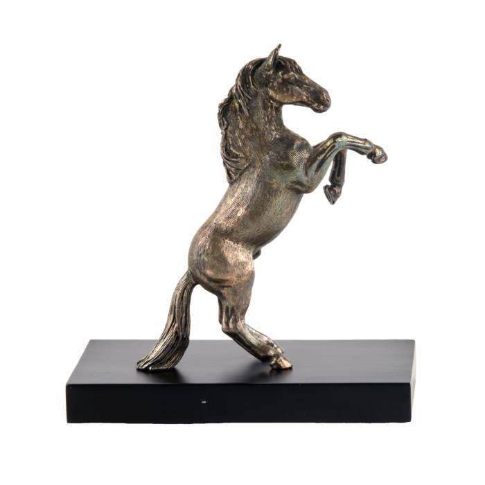 The figure of the rearing horse. Silvering. Tsar imperial collection. 