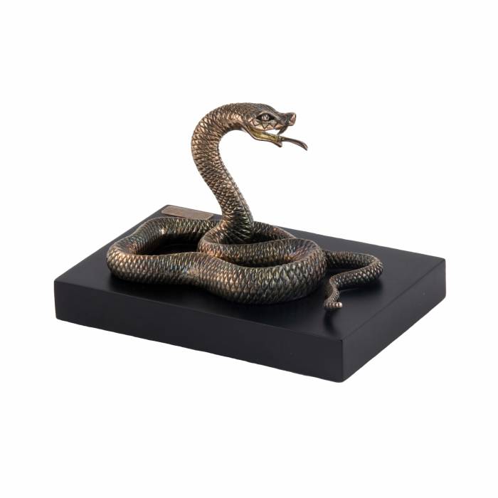 Посеребренная фигура змеи.  Tsar imperial collection. 