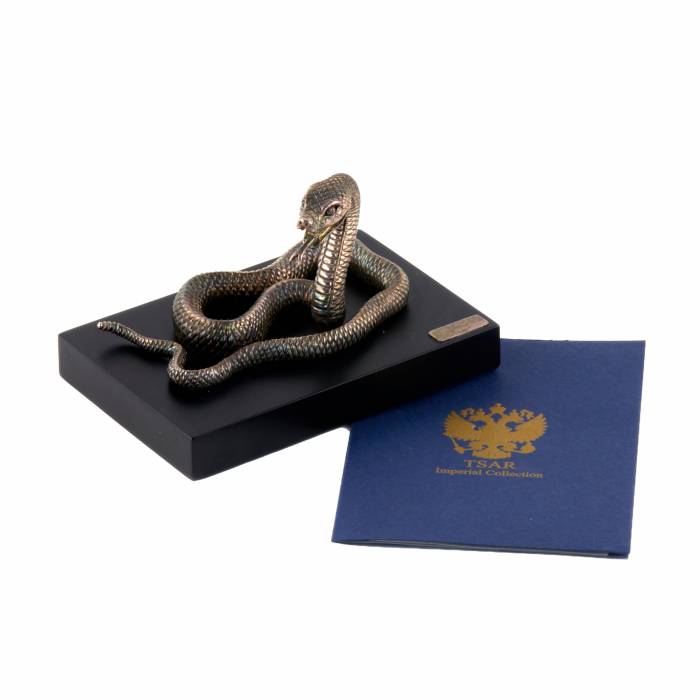 Silver plated figure of a snake. Tsar imperial collection. 