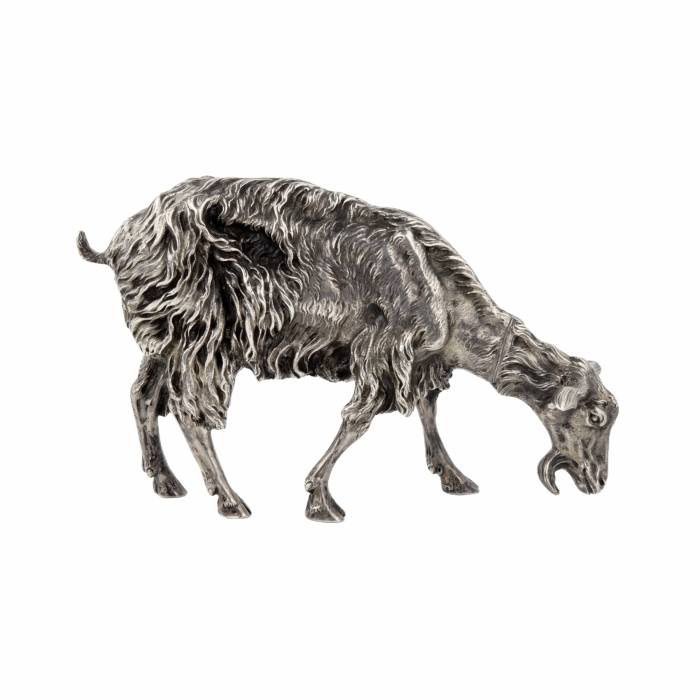 Silver figure of the goat Musi, with the mark of I. Khlebnikov. 