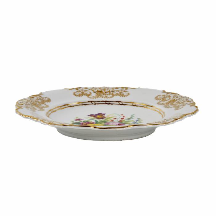 Assiette russe de la manufacture imperiale de porcelaine, règne de Nicolas Ier 