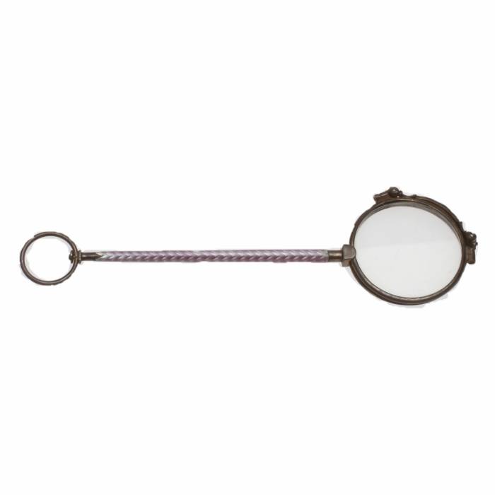 Silver lorgnette with enamel