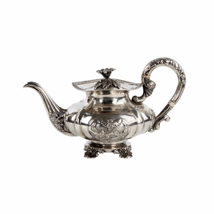 Русский серебряный чайник.  Рига. 1844 год.