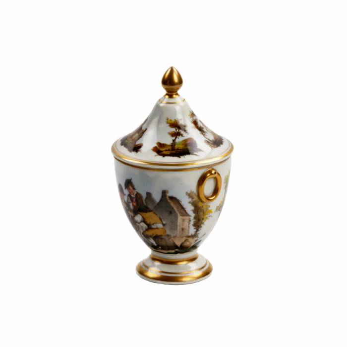 Service tête-à-tête en porcelaine française, XIXe siècle. 