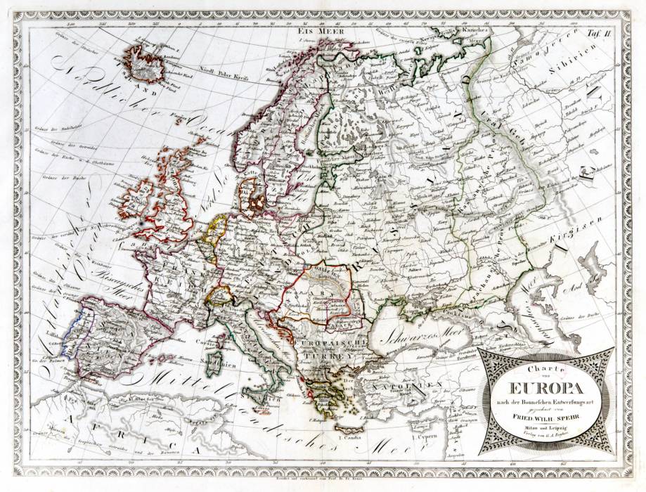German atlas of world maps of 1845 Die Karten. 