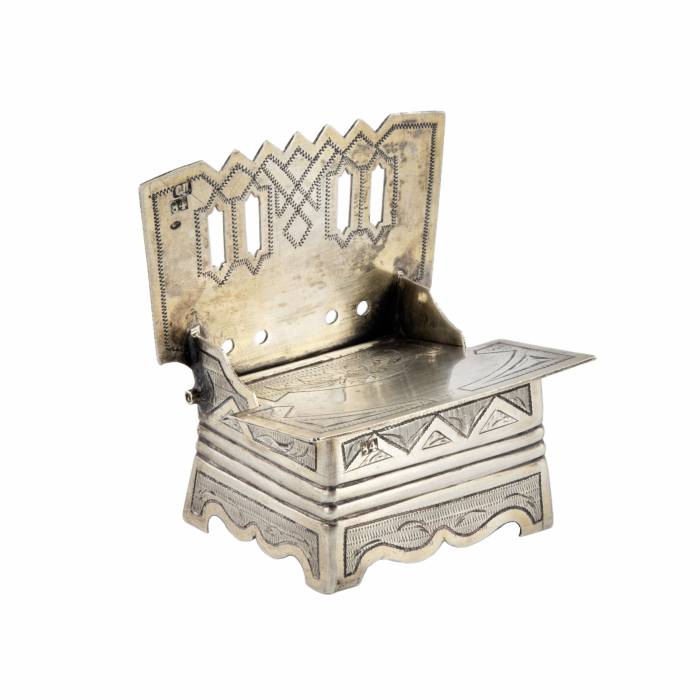 Russian silver salt shaker: Throne. I.S. Prudnikov. 