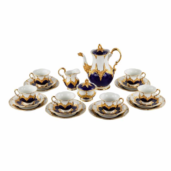 MEISSEN coffee service for six persons. After 1933. 