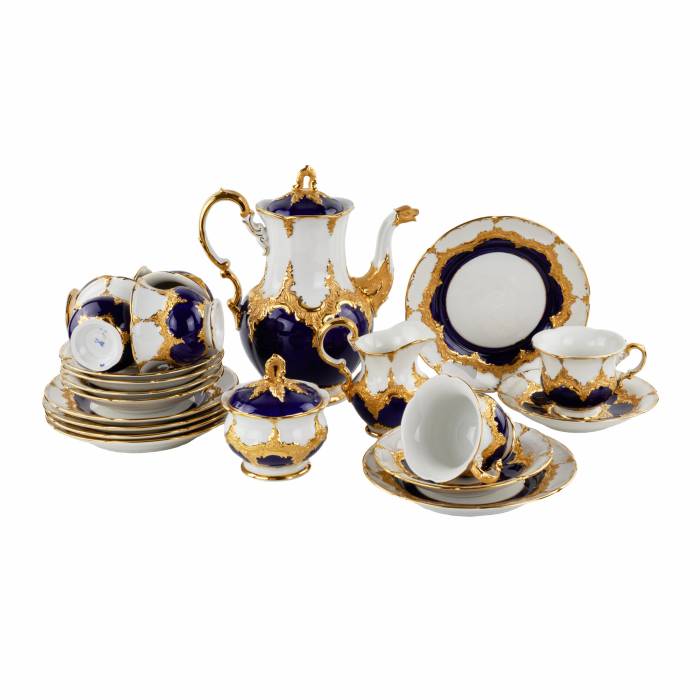 MEISSEN coffee service for six persons. After 1933. 