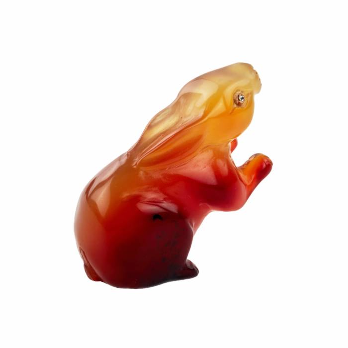 I.A. Sumin. Agate, carved miniature Hare. 