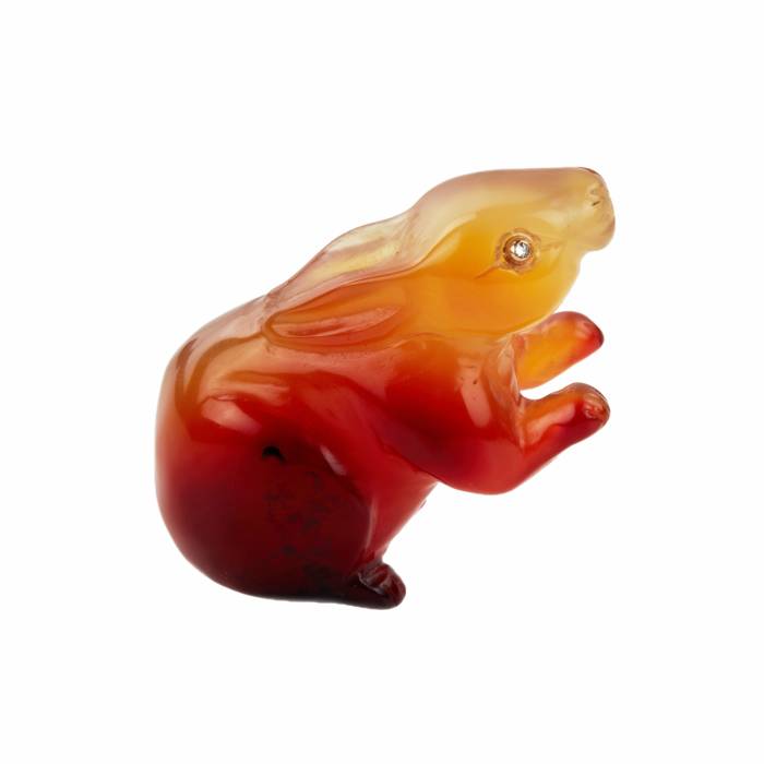 I.A. Sumin. Agate, carved miniature Hare. 