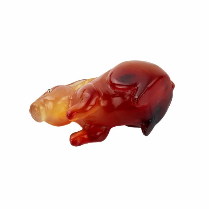 I.A. Sumin. Agate, carved miniature Hare. 