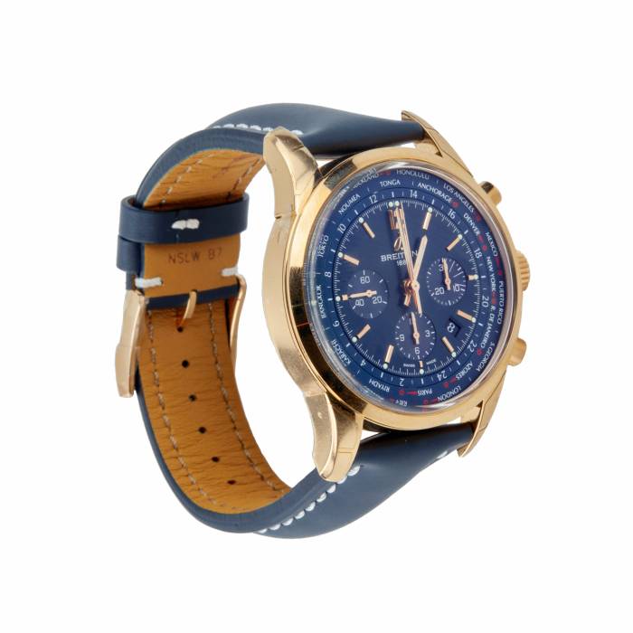 Men`s wrist watch Breitling Transocean Unitime Rose Gold. 