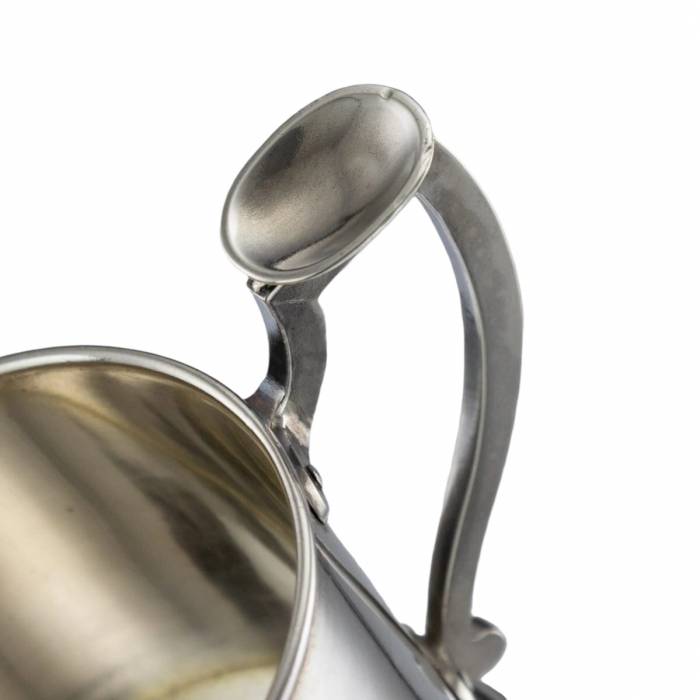 Silver coaster with painting by Khlebnikov`s workshop.1878 