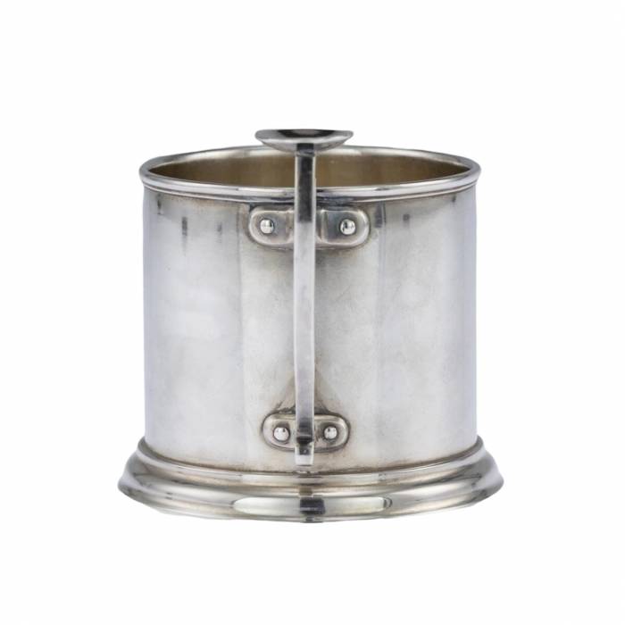 Silver coaster with painting by Khlebnikov`s workshop.1878 