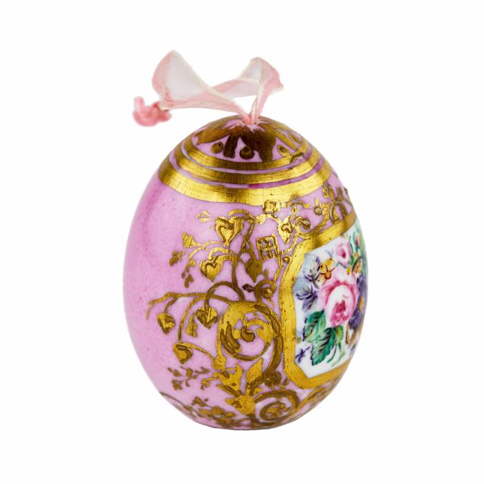 Russian painted Easter egg made of porcelain. 