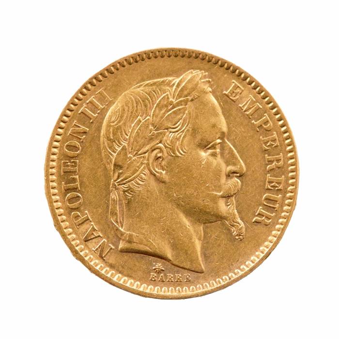 Gold coin, France, 20 francs 1864