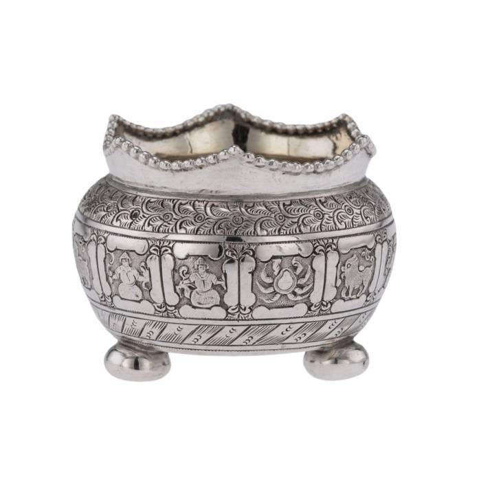 Set of 6 silver, English chinoiserie salt shakers. London. 1876 