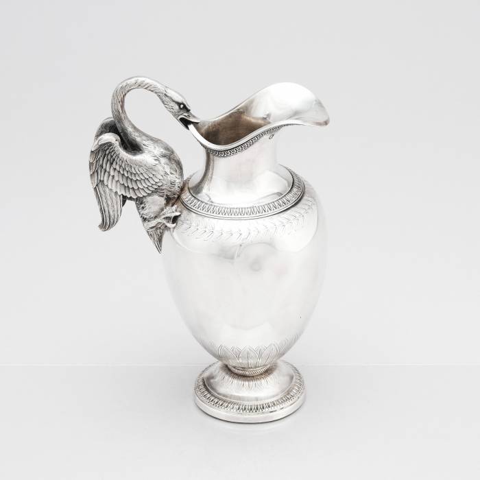 Французский кувшин, серебро, марка Жана-Батиста-Клода Одио (Париж, 1819-1838)