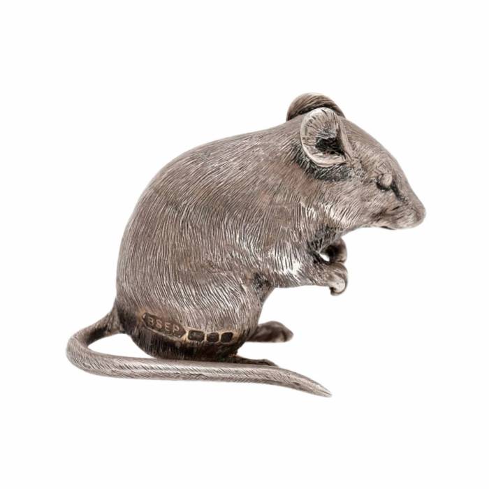 Magnifique miniature anglaise en argent - Souris. 