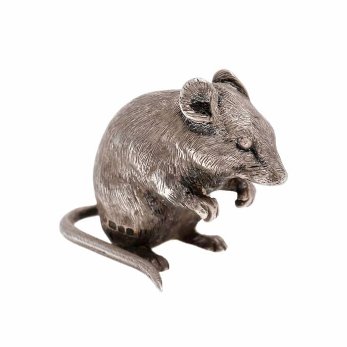 Magnifique miniature anglaise en argent - Souris. 