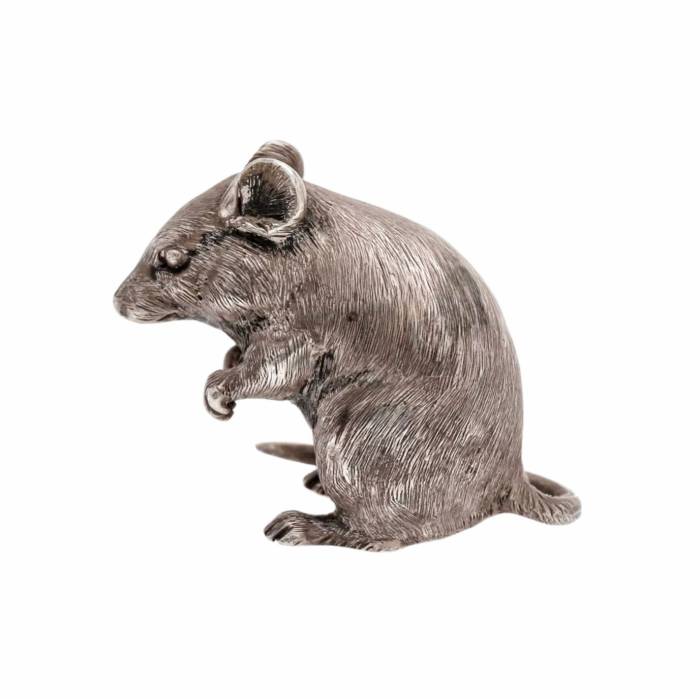 Magnifique miniature anglaise en argent - Souris. 