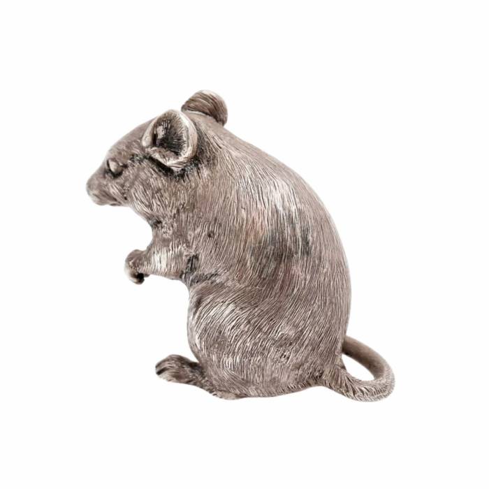 Magnifique miniature anglaise en argent - Souris. 