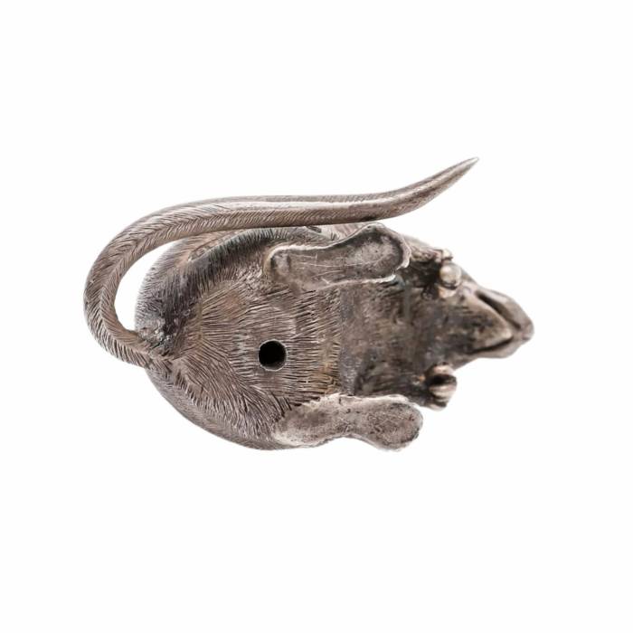 Magnifique miniature anglaise en argent - Souris. 