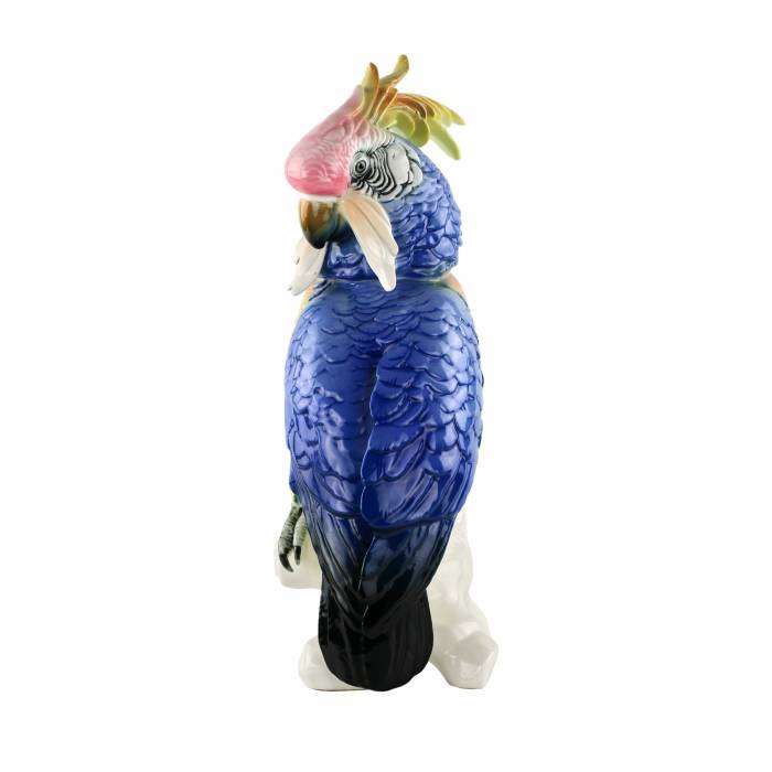 Large, porcelain parrot by Carl Eins. 