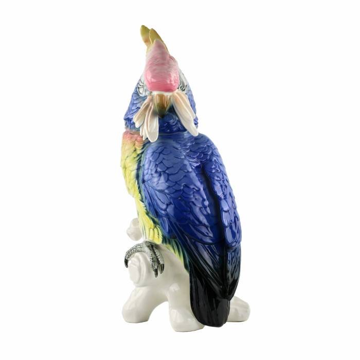 Large, porcelain parrot by Carl Eins. 