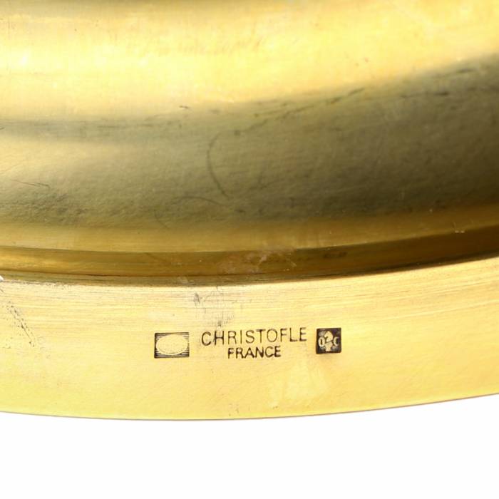 Christofle. Gilded metal gravy boat from the MalmIaison series 