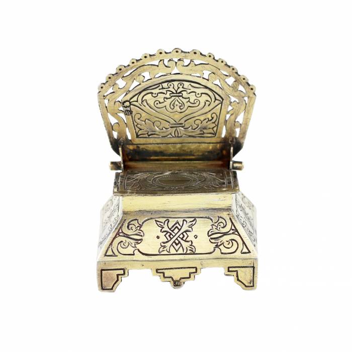 Silver salt-cellar in Russian style. Moscow, 1887. 